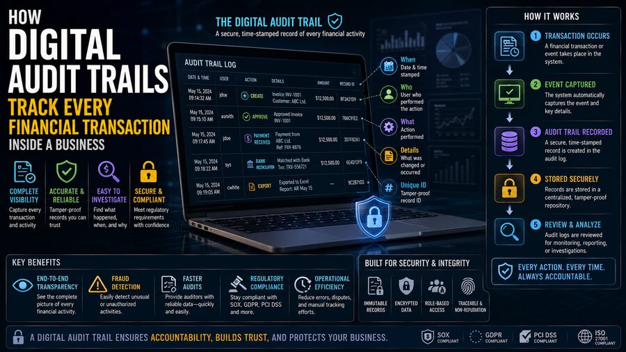 💳 How Digital Audit Trails Track Every Financial Transaction Inside a Business