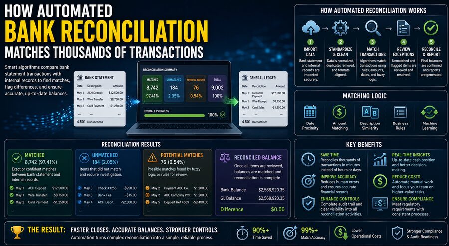 🏦 How Automated Bank Reconciliation Matches Thousands of Transactions