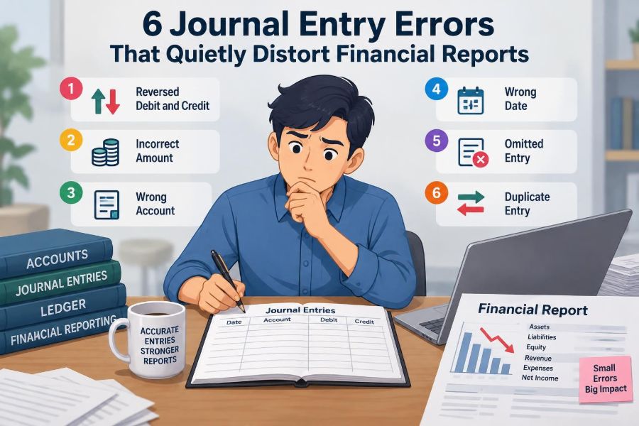 🧾 6 Journal Entry Errors That Quietly Distort Financial Reports