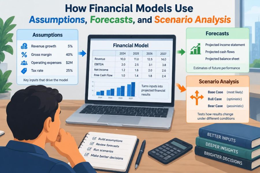📈 How Financial Models Use Assumptions, Forecasts, and Scenario Analysis