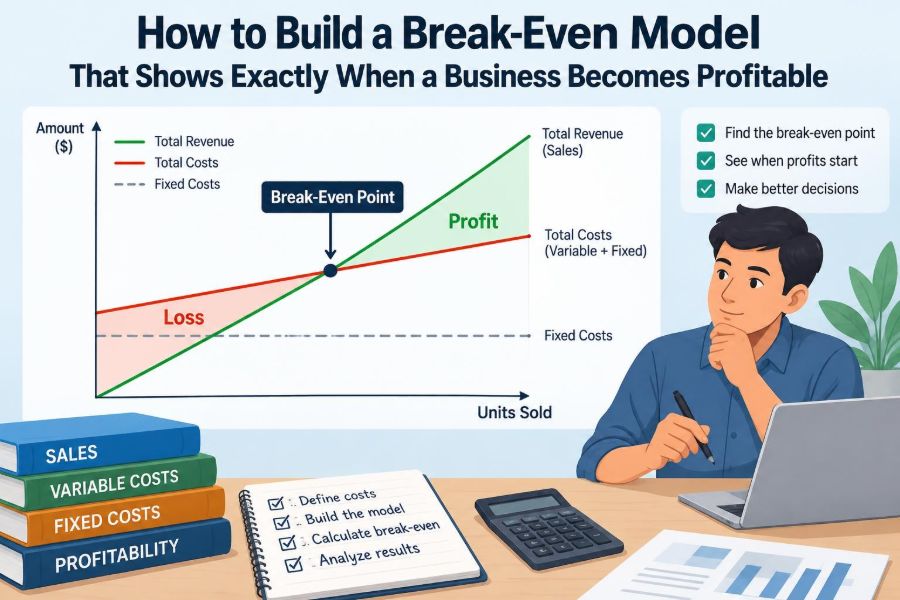 📈 How to Build a Break-Even Model That Shows Exactly When a Business Becomes Profitable
