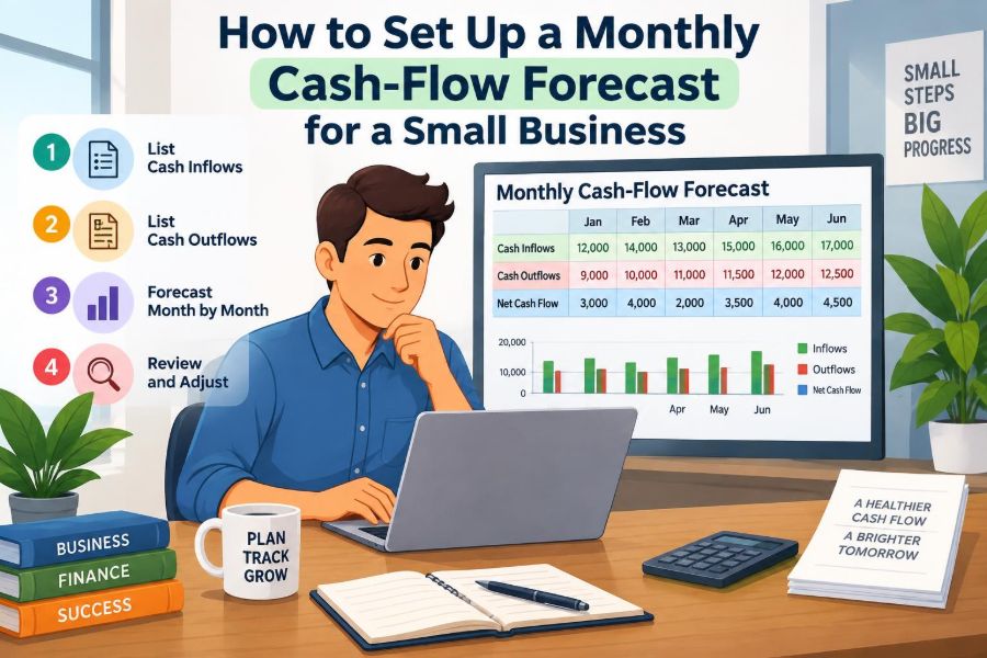 💰 How to Set Up a Monthly Cash-Flow Forecast for a Small Business