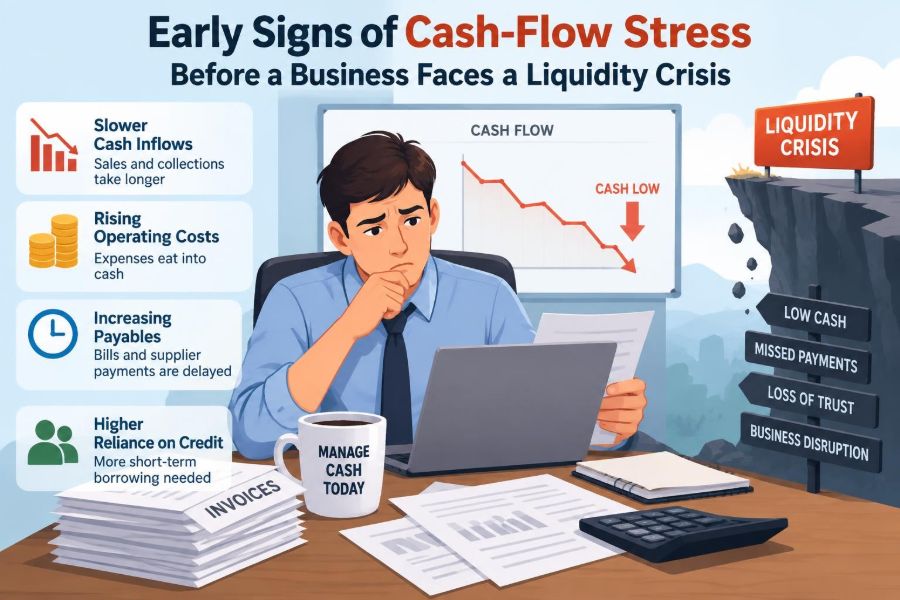💰 Early Signs of Cash-Flow Stress Before a Business Faces a Liquidity Crisis
