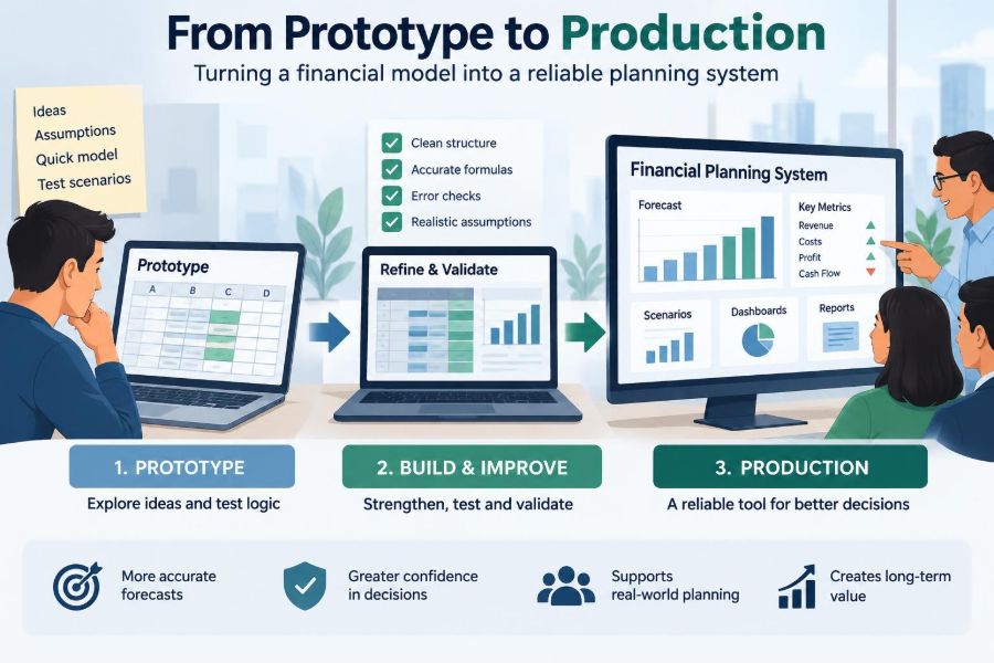 π° From Prototype to Production: How a Financial Model Becomes a Reliable Planning System