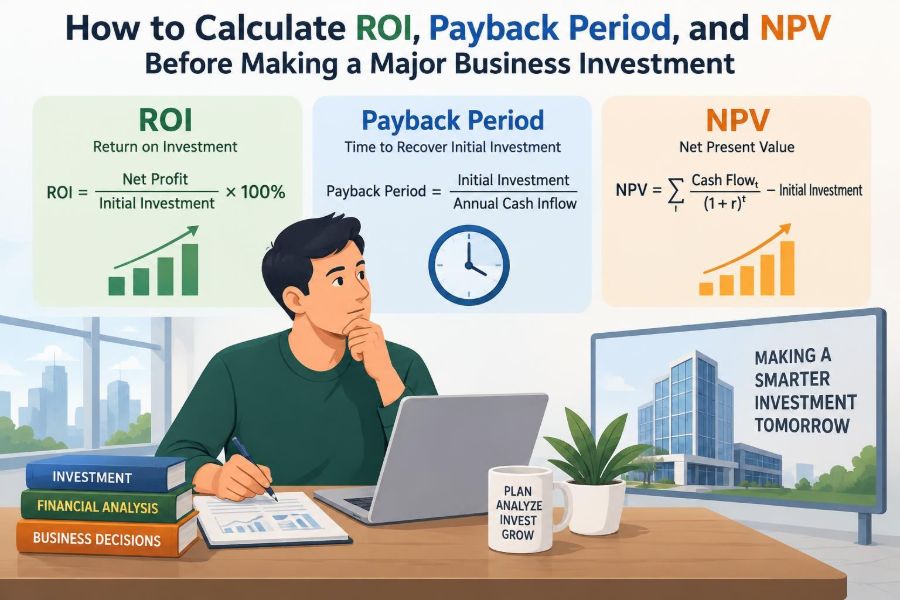 💰 How to Calculate ROI, Payback Period, and NPV Before Making a Major Business Investment