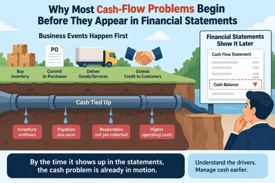 💰 Why Most Cash-Flow Problems Begin Before They Appear in Financial Statements